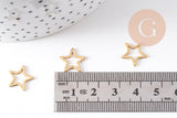 Pendentif connecteur étoile acier 304 inoxydable doré 12mm, x5 (G10511)