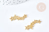 Pendentif connecteur étoiles acier 304 doré inoxydable 30mm, x1 (G9789)