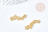 Pendentif connecteur étoiles acier 304 doré inoxydable 30mm, x1 (G9789)