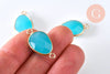 Pendentif connecteur jade bleu turquoise,creation bijou,pendentif bijou pierre,jade bleu, pierre naturelle,jade naturel,27.5mm, x1 G1337