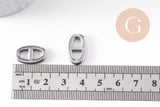 Pendentif connecteur maille marine acier 304 inoxydable platine 17.5mm, x1 (G10375)