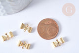 Pendentif connecteur noeud acier doré 12mm, acier inoxydable doré, pendentif sans nickel, x10 (G6061)