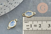 Pendentif connecteur ovale en cristal opalite laiton doré 15mm, x1 (G4675)