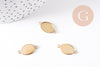 Pendentif connecteur ovale support cabochon 14x10mm acier 304 inoxydable IP, x2 (G10292)