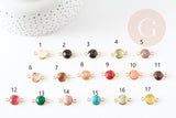 Pendentif connecteur pierres acier inoxydable doré 19mm x1 (G7286)