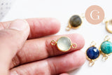 Pendentif connecteur pierres acier inoxydable doré 19mm x1 (G7286)