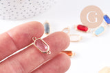 Pendentif connecteur rectangle doré cristal laiton doré 19mm, x1 (G6587)