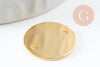 Pendentif connecteur rond acier 201 inoxydable doré 16mm, x1 (G10183)
