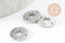Pendentif connecteur rond acier 304 inoxydable platine soleil évidé 10mm, x1 (G9981)