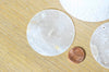 Pendentif connecteur rond nacre blanche 2 trous, pendentif coquillage blanc naturel,création bijoux, 65mm,x 5 G3770
