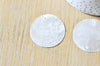 Pendentif connecteur rond nacre naturelle blanche 2 trous 40mm, x5 (G3771)