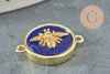 Pendentif connecteur rond ou ovale lapis abeille, un pendentif pour la creation de bijoux pierre naturelle,21.5mm, x1 G6267