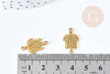 Pendentif connecteur tortue acier 201 doré inoxydable 19.5mm, x1 (G8619)