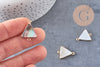 Pendentif connecteur triangle nacre noire naturelle doré 22mm, x1 (G5912)