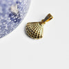 Pendentif coquillage acier 304 doré inoxydable 17.3mm, Pendentif création bijoux sans nickel x1 (G6010)