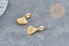 Pendentif coquillage acier 304 doré inoxydable 17.3mm, Pendentif création bijoux sans nickel x1 (G6010)