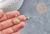 Pendentif coquillage acier 304 doré inoxydable 17.3mm, Pendentif création bijoux sans nickel x1 (G6010)