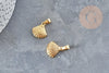 Pendentif coquillage acier 304 doré inoxydable 17.3mm, Pendentif création bijoux sans nickel x1 (G6010)