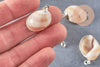 Pendentif coquillage argenté, coquillage naturel,création bijoux, coquillage bijou,coquillage argent, x1,26-38mm-G2311
