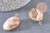 Pendentif coquillage argenté, coquillage naturel,création bijoux, coquillage bijou,coquillage argent, x1,26-38mm-G2311