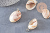 Pendentif coquillage argenté, coquillage naturel,création bijoux, coquillage bijou,coquillage argent, x1,26-38mm-G2311