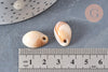 Pendentif coquillage beige marbré,perle acrylique,cauri,coquillage bijou,19mm, x10 (G5404)