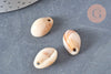 Pendentif coquillage cauri acrylique beige marbré 19mm, x10 (G5404)