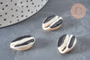 Pendentif coquillage cauri naturel resine noir 19mm, coquillage naturel pour création bijoux coquillage, x5 (G4407)