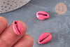 Pendentif coquillage cauri naturel rose 15mm, x5 (G1530)