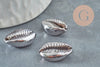 Pendentif coquillage cauris metalgun 15mm, x5 (G1231)