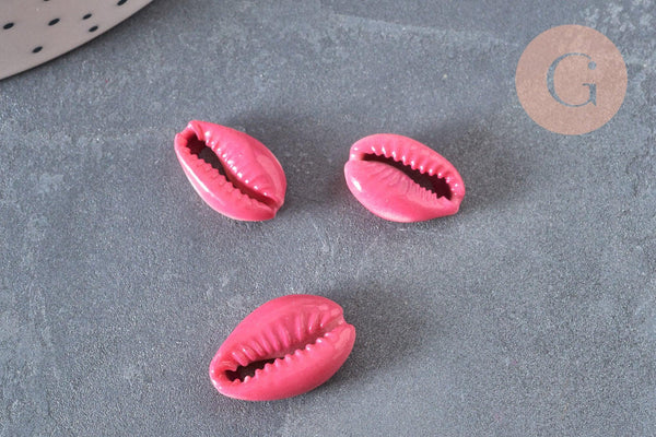 Pendentif coquillage cauris roses, coquillage naturel,cauri rose,coquillage bijou,15mm, x5 (G1530)
