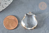 Pendentif coquillage cristal verre laiton doré 26mm, x1 G7359