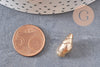 Pendentif coquillage doré 18K, coquillage doré,dorure 18carats,pendentif doré,coquillage or,création bijoux, x 2, 16.5mm G3584