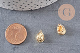 Pendentif coquillage doré 18K,coquillage doré,dorure 18k,coquillage or, 11.5mm x2 (G0160)