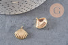 Pendentif coquillage laiton doré 14K 16.5mm, x2 (G1261)