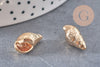 Pendentif coquillage laiton doré 18K 16.5mm, x2 (G3584)