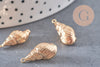 Pendentif coquillage laiton doré 18K 20.5mm, x2 (G6888)