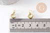 Pendentif coquillage laiton doré 9mm, x2 (G10043)
