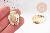 Pendentif coquillage métal doré pendentif coquillage,création bijoux,sans nickel, 30mm, x2 G2794