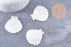 Pendentif coquillage nacre blanche naturelle 54mm, x2 (G10091)