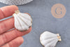 Pendentif coquillage naturel coque doré 32-42mm, x1 (G0096)