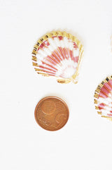 Pendentif coquillage naturel coque doré 33-54mm, x1 (G1795)