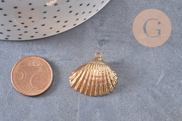 Pendentif coquillage naturel coque doré, fourniture créative, pendentif doré, création bijoux, coquillage bijou,coquillage or,21-25mm-G1342