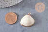 Pendentif coquillage naturel coque doré,pendentif doré, création bijoux, coquillage bijou,coquillage or,22-29mm, x 2-G1815
