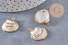 Pendentif coquillage naturel coque doré,pendentif doré, création bijoux, coquillage bijou,coquillage or,22-29mm, x 2,G3088