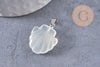 Pendentif coquillage pierre naturelle et de synthèse laiton platine 22-25mm, x1 (G10344)