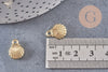 Pendentif coquillage zamac doré 14K 13.5mm, x5 (G5798)