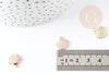 Pendentif coquillage zamac doré 18k rose 13mm, pendentif création bijoux, x1 (G4363)