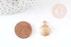 Pendentif coquillage zamac doré beige 19mm, pendentif création bijoux, x2 G2469
