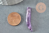 Pendentif corne améthyste,creation bijou, Pendentif bijoux,pendentif pierre, amethyste naturelle, pierre non percee,38mm, x1 (G1298)